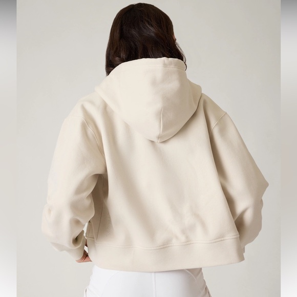 ATHLETA Retroplush Hoodie Sweatshirt Magnolia White Ivory NWT - Picture 4 of 5